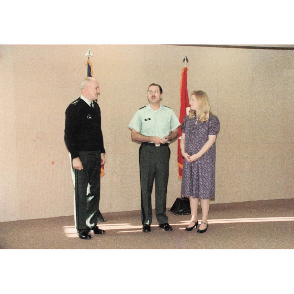 Vintage Found Photo US Army Ceremony Officer Promotion Military Uniform 1980s - Picture 1 of 2